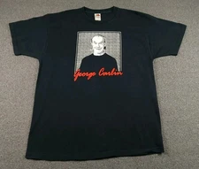 Vintage George Carlin Comedian T Shirt Funny Quotes Mens Size XL 90s Y2K