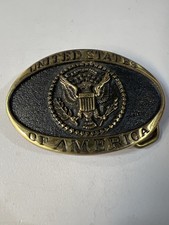 United States of America Brass Belt Buckle Heritage Mint Vintage 1980