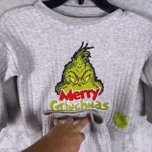 The Grinch Camicia Gioventù Taglia 5 Grigio Buon Grinchmas Pigiama Set Natale Dr Seuss - Foto 2 di 14