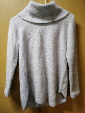 Style and Co sweater long sleeve soft powder blue waffle knit cowl neck women's