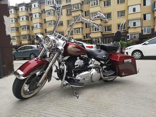 Rear Backrest Sissy Bar-Harley Davidson Heritage Softail FXSTC FLSTC Springer ++ - Picture 6 of 7