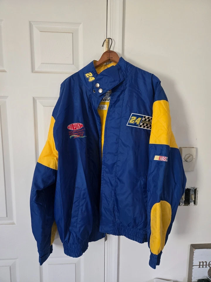 Vintage Nutmeg Nascar Jacket Men's XL, Blue & Yellow #24,Y2K Jeff Gordon Racing  - Image 2 of 4