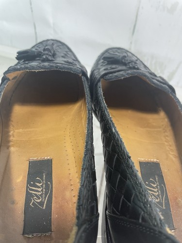 Zelli Men’s Black Woven Tassel Loafer SZ 10 M Made in Italy - Picture 13 of 21