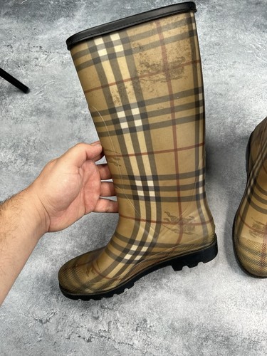 Burberry Classic Nova Check Rain Boots Rubber Boots Size US 9 - Picture 4 of 15