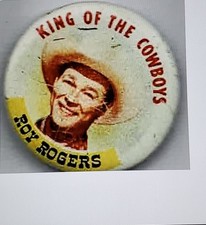 1950s ROY ROGERS King of the Cowboys Western Cowboy Souvenir Pinback Insert Pin