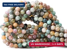 60PCS 6mm Natural Indian Agate Gemstone Round Loose Beads for Jewelry Making DIY