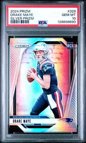 2024 Drake Maye Silver Prizm #329 PSA 10