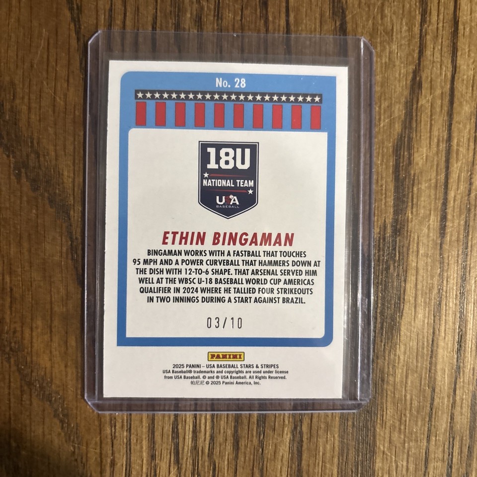 2025 Panini Stars & Stripes - Ethin Bingaman - #28 Parallel /10 SSP | eBay