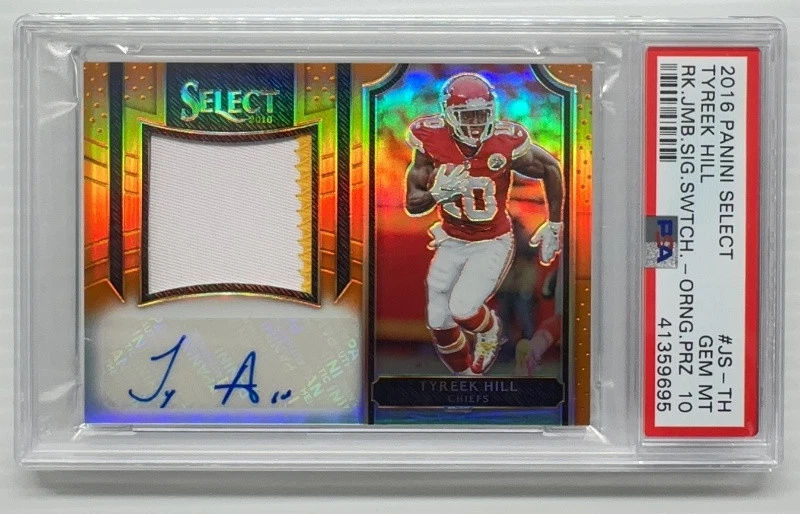 Tyreek Hill Panini Select Rookie Jumbo Signature Swatch #JSTH Orange Prizm