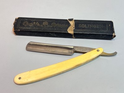 Antique EKS Eduard Kuhnert Gold Crown Solingen German Straight Razor Blade 6/8