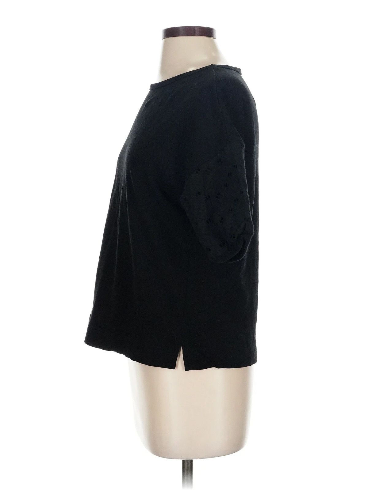 Uniqlo Women Black Short Sleeve Top S thumbnail 4