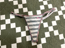 Vintage Rare VS PINK Y2K Cotton Low Rise Double String Thong Panty - Size Small