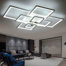 Dimmable Pendant Lamp Living Room Chandelier Fixture Modern LED Ceiling Light