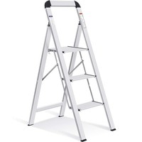Kingrack Trittleiter 3 Stufen Klappbar Leicht Aluminium