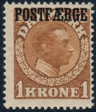 DENMARK. 1919. #Q11. Parcel Post. 1 Kr. yellow brown, Christian X. MNH (PK2681)