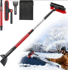 New 39" Extendable Snow Brush & Ice Scraper with Squeegee for Cars & Trucks