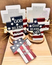 American Flag-4July Cross handmade silicone m...