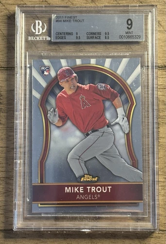 2011 Topps Finest Mike Trout Rookie RC #94 BGS 9 Angels