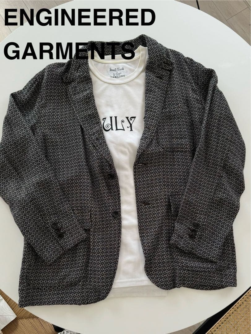 Engineered Garments Reuter Patterned Gray Tailore… - image 1