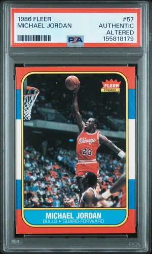1986 Fleer Michael Jordan #57 Rookie Great Eye Appeal PSA Authentic 