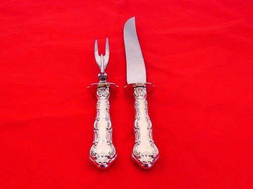 Gorham Sterling Silver Strasbourg Massive 2 Piece Roast Carving Set XG-18