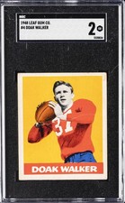 1948 LEAF BRIGHT YELLOW BACKGROUND #4 DOAK WALKER SGC 2
