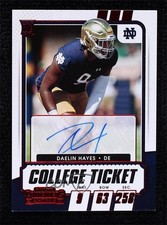 2021 Contenders Draft Picks College Game Ticket Red Daelin Hayes #324 Auto 07d5