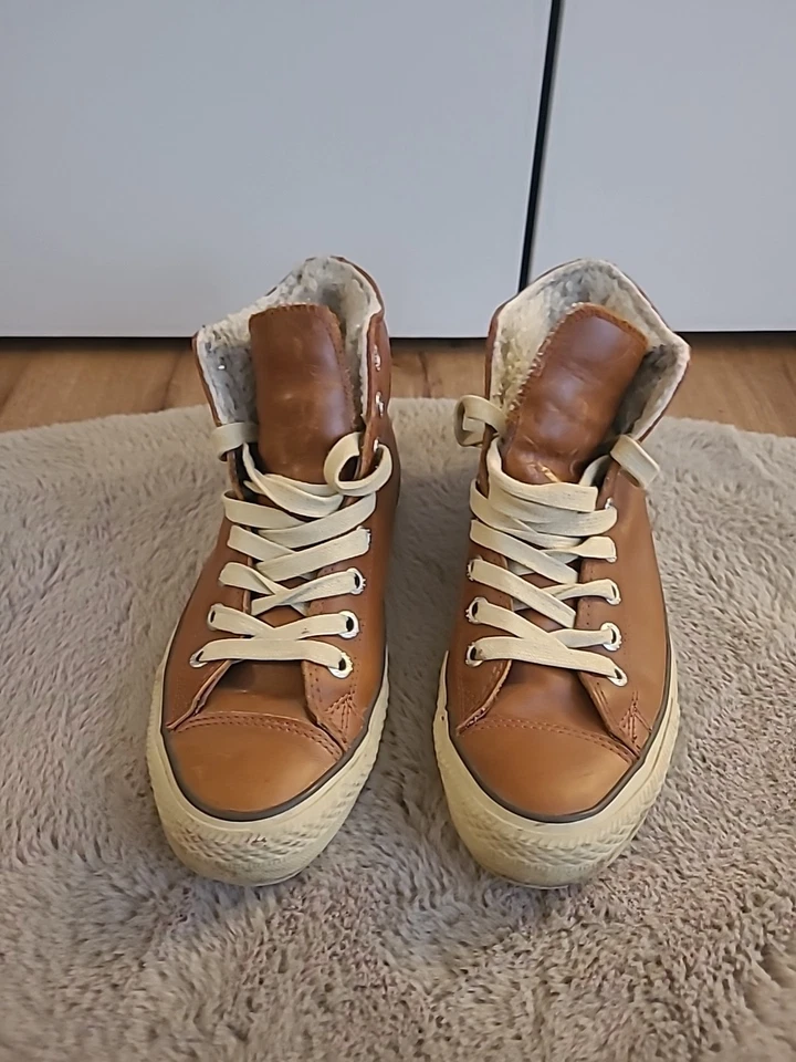 Converse Herren Chuck Taylor All Star Schuh Braun Leder High-Top Sneaker EU 42.5 - Bild 2 von 4