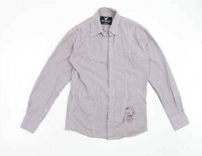 American Eagle Herren lila gestreift Knopfleiste Größe S
