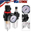 1/4" Air Compressor Oil Water Separator Regulator Moisture Trap In Line-Filter