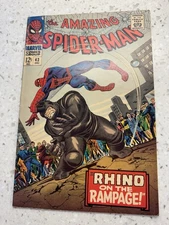 AMAZING SPIDER-MAN #43 ORGIN RHINO 1ST FULL MARY JANE WATSON FINE+READ DESCRIPT