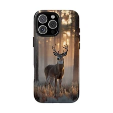Phone Ink - Case for iPhone, Samsung, Pixel - White Tailed Deer Misty Forest