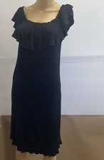 SANDRA DARREN Black Sleeveless Women's Mini Dress Size 10 Rayon Pre Owned