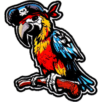 Pirate Parrot   Sew On /Iron On Embroidered Patch  Parrot Heads Margarita Ville