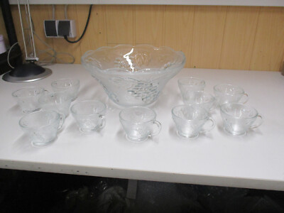 Kig Malaysia Bowle Set 13 Tlg. aus Glas 1 Schüssel 12 Tassen