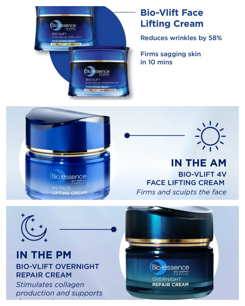 Bio-Essence Bio-Vlift Face Lifting Cream 40g 4V Brightening