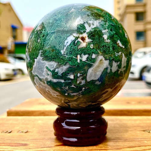 1.36LB Natural Water Grass Agate Ball Quartz Crystal Ball Healing - 第 10/12 張圖片