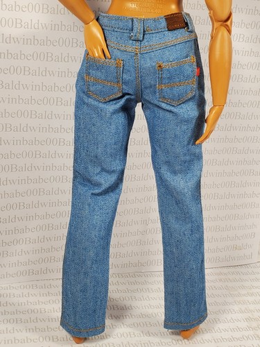 N30 C~ 11.5" CURVY MADE TO MOVE FITS KEN BUFF DOLL SIZE BLUE POCKET JEANS PANTS - Picture 2 of 24