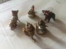 Vintage Mini Glass Slag Animal Charms w Loop Snake Fish Monkey Cat Water Buffalo