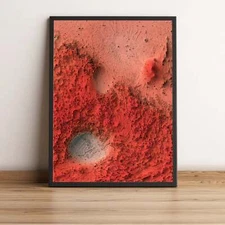 Mars Map, Mars 2D Relief Map, Mars Vintage Map - 2D Flat Print