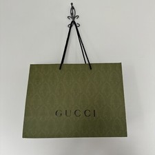 Gucci Gift Bag Large Green w/ Print, appox 19w x 14h x 6.75d