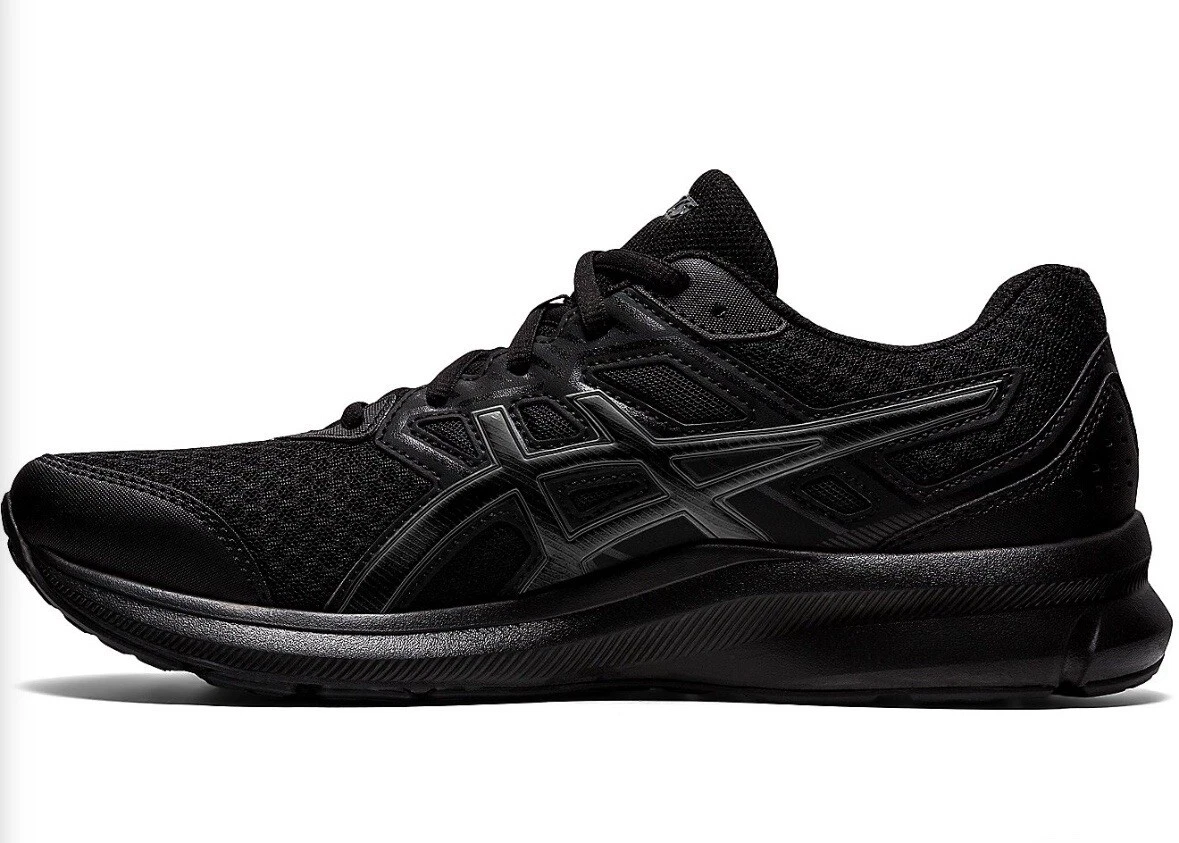 Sneakers da corsa ASICS 1011b041 Jolt 3 uomo taglia 7 5 LARGHE tutte nere nuove con etichetta
