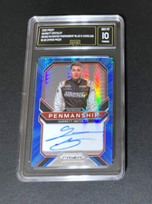 PANINI GARRETT SMITHLEY GMA 10 GEM AUTO HYPER BLUE PRIZM xx 50 NASCAR