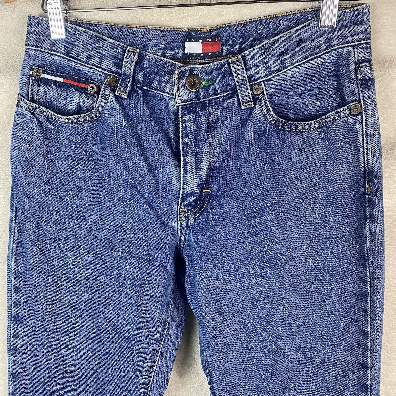 2001 Y2K Tommy Hilfiger Jeans Juniors Size 5 Flare Vintage 100% Cotton thumbnail 3