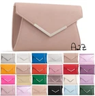 Women's Faux Leather Plain Clutch Bag Envelope Wedding Prom Evening Handbag