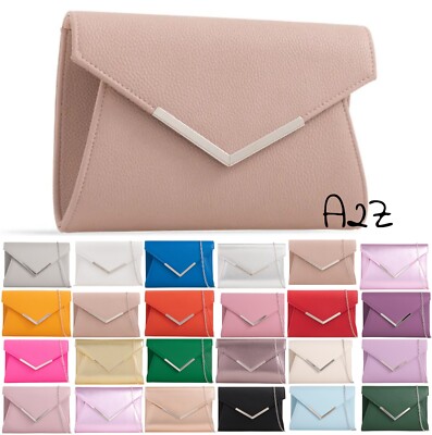 Einfache Clutch-Tasche aus Kunstleder kleiner Umschlag Hochzeit Abschlussball Abendtasche
