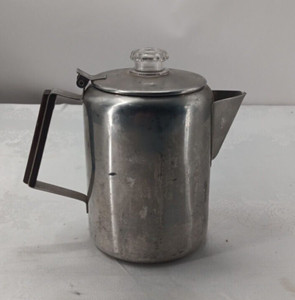 GSI Outdoors Percolator Clear Top Coffee Pot Stainless Steel Silicone Handle 8"