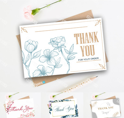 business card size thank you cards