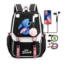 Juego de 3 piezas Mochila Estampada Lilo Stitch Bolsa para Libros Mochila Bolso Escolar Bolso para Niños
