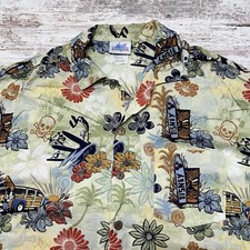 Disneyland Resort Shirt Mens Large Hawaiian Beach Mickey Mouse Tiki Surf Rayon